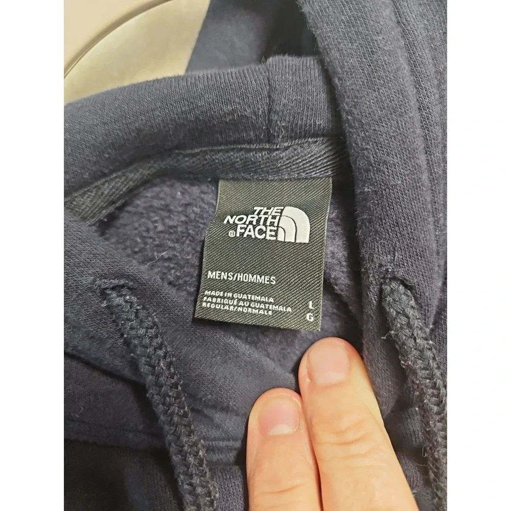 The North Face Mens Size L Blue Hoodie Pullover Sweatshirt Grizzly Bear